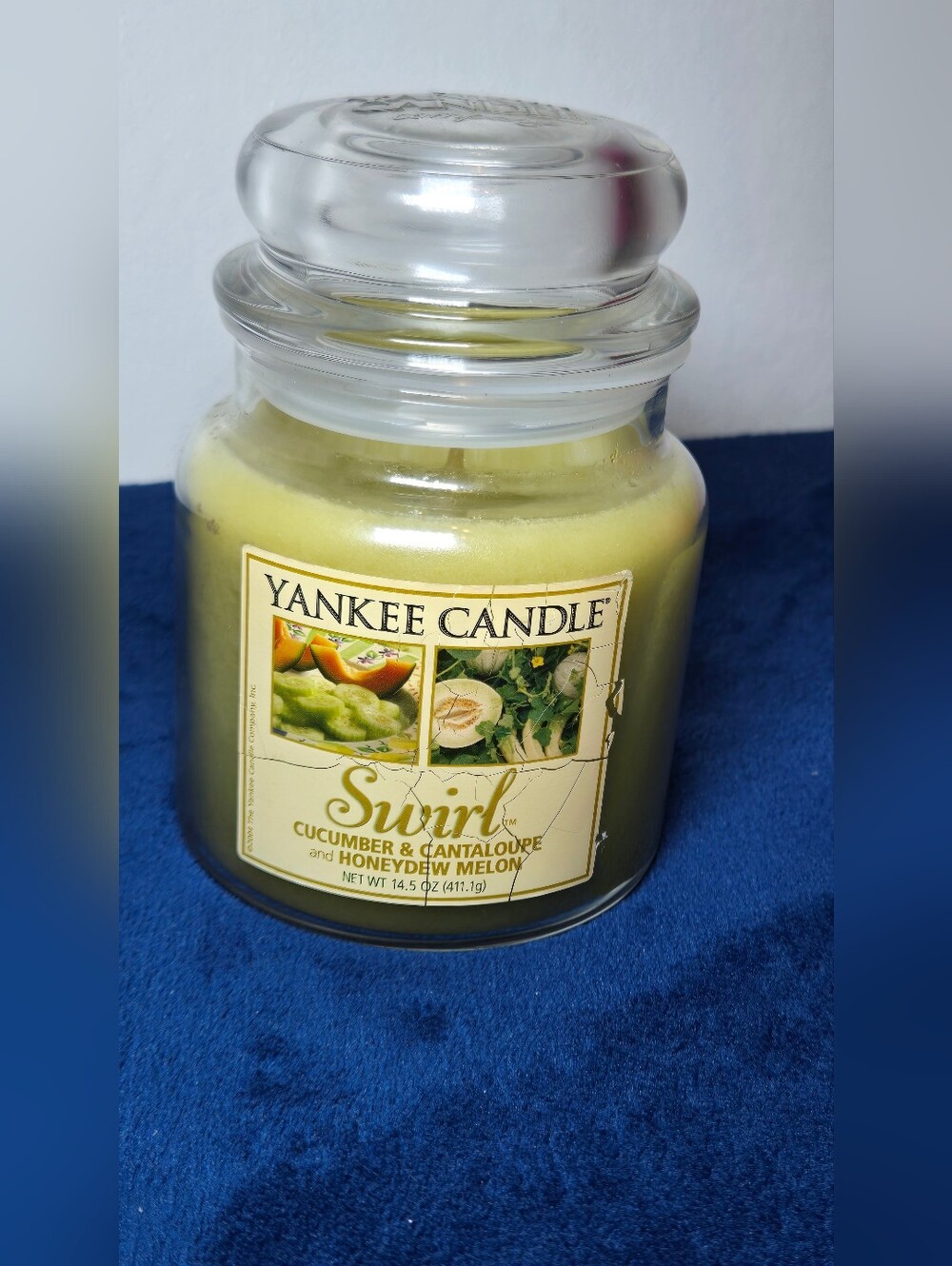 Yankee Candle Retired Swirl Cucumber & Cantaloupe/ Honeydew Melon 14.5 Oz NEW
